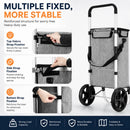CARLA HOME Foldable Shopping Trolley, Aluminium Cart, 45L, Waterproof, Grey