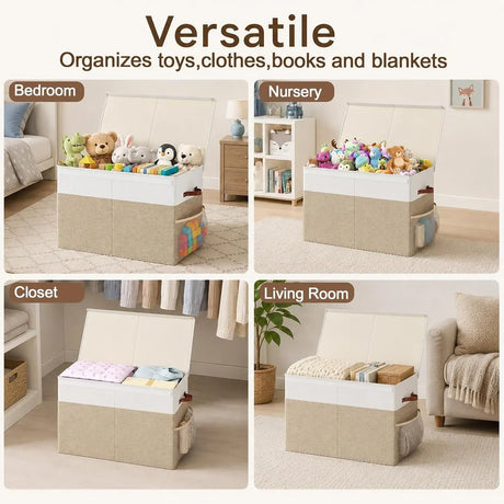 CARLA HOME Large Toy Storage Box with Lid Upgraded Toy Storage Chest Organiser