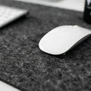 CARLA HOME Felt Desk Mat, Large Mouse Pad 80x40cm, Grey Cotton Linen Fabric
