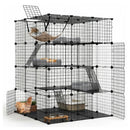 CARLA HOME Large Cat Cage Diy Enclosure, 4 Tier Pet Playpen Cat Kennel