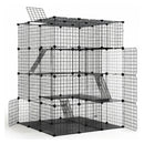 CARLA HOME Large Cat Cage Diy Enclosure, 4 Tier Pet Playpen Cat Kennel