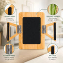 CARLA HOME Bamboo Sofa Arm Tray, 360° Rotating Phone Holder Clip, Couch cup