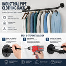 CARLA HOME Industrial Pipe Wall Clothes Rack, 92cm Bar Garment Rack