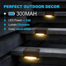 Multicoloured warm Solar LED Deck Lights - 4-Pack Warm White Outdoor Pathway and Stair Lamps, Black, IP65 Waterproof