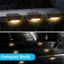 Multicoloured warm Solar LED Deck Lights Black 4-Pack for Garden Patio Pathway Stairs
