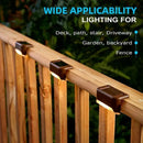Multicoloured warm Solar LED Deck Lights Black 4-Pack for Garden Patio Pathway Stairs
