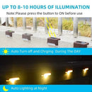 Multicoloured warm Solar LED Deck Lights - Black Outdoor Pathway and Garden Lighting, 4-Pack