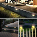 Multicoloured warm Solar LED Deck Lights - 8-Pack Black Outdoor Pathway and Step Lamps
