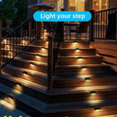 Multicoloured warm Outdoor Solar LED Deck Lights - Black, 12-Pack, IP65 Waterproof, Warm White for Garden, Patio, Pathway, Stairs