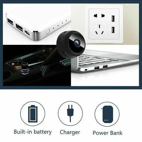 Mini WiFi Wireless IP Surveillance Camera 1080P HD Black