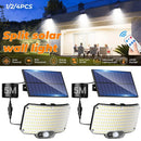 238LED Solar Powered Motion Sensor Outdoor Flood Light in Black