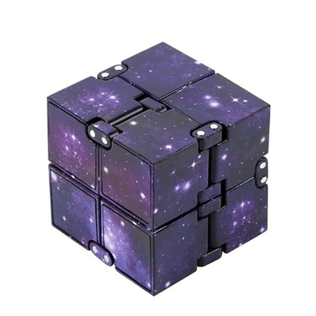 Infinity Cube Fidget Toy in Purple Starry Sky for Stress Relief and Sensory Play