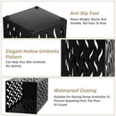 Rectangular Black Metal Umbrella Stand Holder - Space-Saving Design, 16.5x16.5x42cm