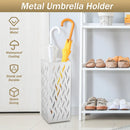 Rectangular Black Metal Umbrella Stand Holder - Space-Saving Design, 16.5x16.5x42cm