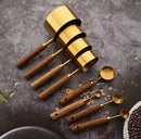 Stainless Steel Measuring Cups and Spoons Set, Cooper Finish, 8-Piece for Baking and Cooking