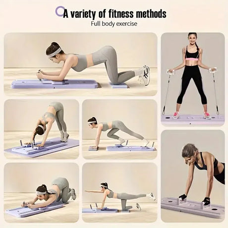 8-in-1 Multifunctional Black Fitness Board for Pilates, Abdominal Strength, and Core Training