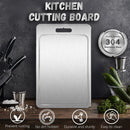 Double-Sided Titanium Cutting Board in Silver, 29x20CM, Durable and Heat Resistant