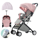 Lightweight Compact Baby Stroller Pram in Pink - Easy Fold for Travel, Suitable for Ages 0-5 Years