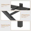 Walnut Single LED Corner Bed Frame in Black with 2 Storage Drawers and Charging Station