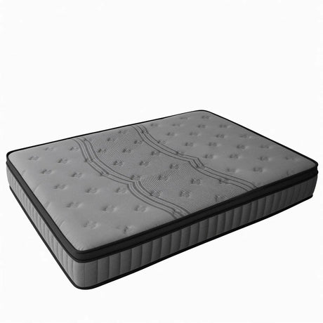 Double Mattress 30CM Thick Medium Firm Pocket Springs Euro Top Memory Foam in Grey