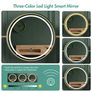 Dressing Table Stool Set in White & Gold with LED Lights and Charging Station