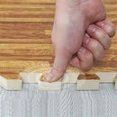 Natural Wood Interlocking Heavy Duty EVA Foam Gym Flooring Mats - 60x60cm - 12 Tiles