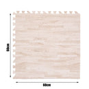White Wood Grain Interlocking Heavy Duty EVA Foam Gym Flooring Mats - 60x60cm - 24 Tiles