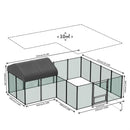 Extra Large Green Chicken Coop Cage Run Rabbit Hutch Walk In Hen Enclosure 300x400x270cm