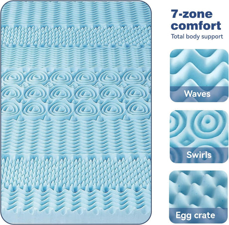 King Mattress Topper Memory Foam 7-Zone 8cm