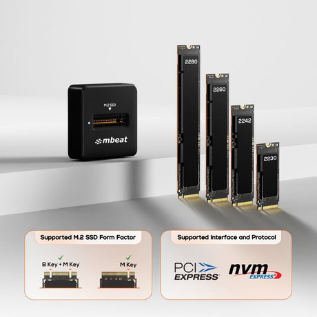 mbeat H5 USB-C/A 10Gbps M.2 NVMe & SATA SSD Mini Dock