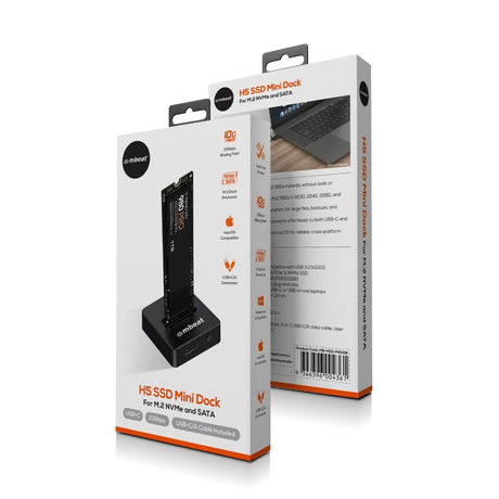mbeat H5 USB-C/A 10Gbps M.2 NVMe & SATA SSD Mini Dock