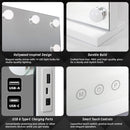 LED Beauty Mirror with 14 Bulbs, Colour Settings, USB A and USB C, White, 50 × 42cm