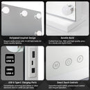 Beauty Mirror with 18 LED Bulbs, Colour Settings, White Frame,  and USB A and C Ports