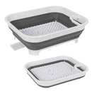Collapsible Dish Rack with Utensil Section Space-Saving Drying Rack for Compact Kitchens & Camping