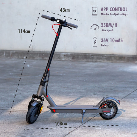 Electric Scooter, 350W Motor, 8.5 inch  Tyres, Front Suspension, Smart App, Foldable, 25kph