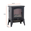 Electric 1000W to 2000W Fireplace Heater with Realistic Log Flame Display