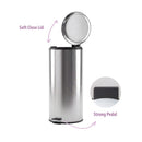 30L Pedal Bin with Stainless Steel and Plastic Construction