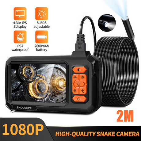 2M 8mm Lens Industrial Endoscope 1080P Digital Borescope Inspection Camera LED Lamp
