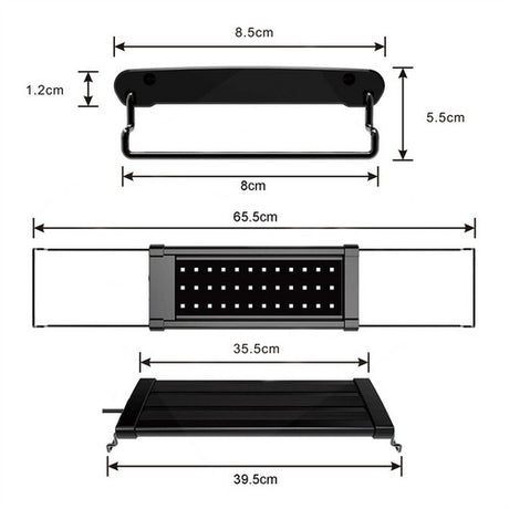 36W aquarium sand washer with plug adapter & 15W 66LED RGBW aluminum shell bracket light 40CM/28-key control