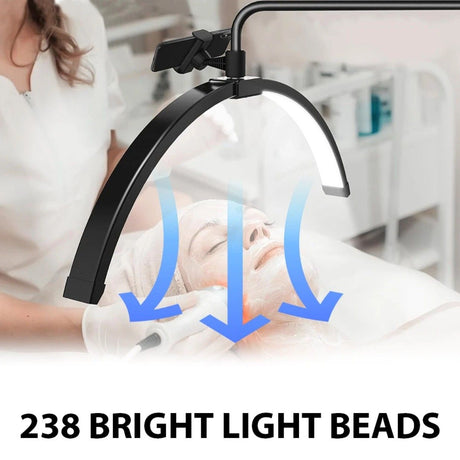 Half Moon Floor Fill Lamp for Salon Tattoo Eyelash Makeup Beauty LED Lash Light Black