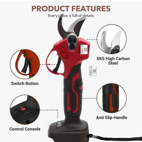 30mm Electric Pruning Shears Cordless Brushless Secateur For Makita 18V Battery