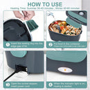 2 in1 Home Car Electric Lunch Box Stainless Steel Food Heating Bento Box AU Plug