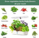 Hydroponics Plant Growing System 12 Pods Indoor Herb Garden Kit Led Light 4L WHITE
