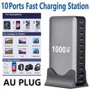 1000W GaN Fast Charging Station 10Ports USB&Type-C for iPhone, Laptops, MacBook