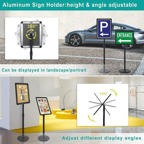 A3 Floor Poster Stand Foyer Pedestal Sign Holder Business Menu Display Stand