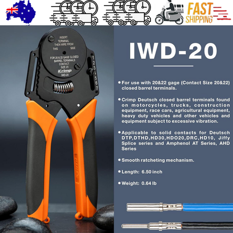 DT20 Crimper 4 Way Indent,8 Impression iCrimp Closed Barrel Type Deutsch Crimper