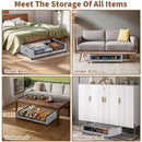 Gray Square Under-Bed Storage Rack with Wheels Sturdy Easy to Move for Bedroom AU