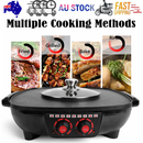 Electric 2 in 1 Hot Pot BBQ Oven Smokeless Barbecue Pan Grill Hotpot Machine