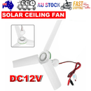 12V Ceiling Fan Portable Solar Power 3 Blade 0.7AMP Caravan Camping Outdoor