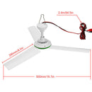 12V Ceiling Fan Portable Solar Power 3 Blade 0.7AMP Caravan Camping Outdoor